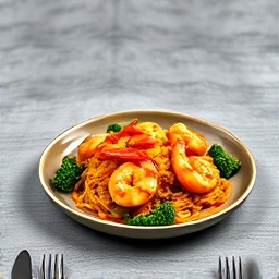 Garlic and Pepper Shrimp Rice Platter