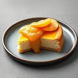 Apple Cheesecake with Granny Smith Apple Compote and Crème Anglaise