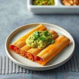 Mini Chicken Taquitos with Chipotle Crema