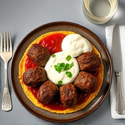 Halal Lamb Kofta with Tomato Sauce